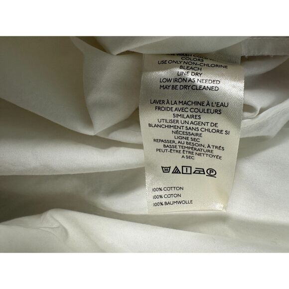 By Anthropologie Flowy 3/4 Sleeve White Boxy Crop Blouse Size 2X - Picture 5 of 5